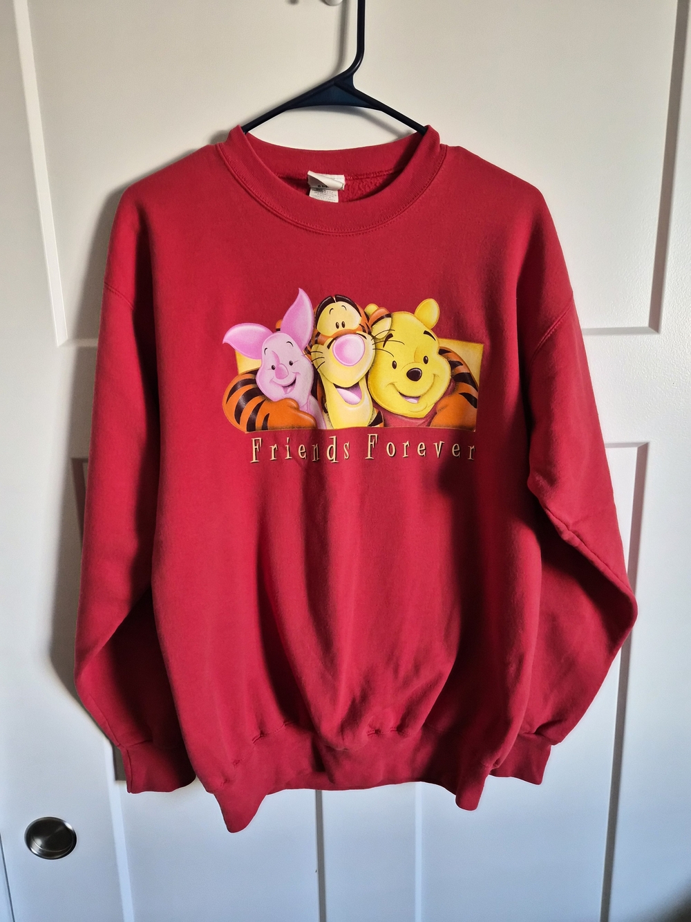 RARE 90s Winnie the Pooh 'Friends Forever' Crewneck Sweatshirt Red M